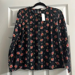 LOFT_ Floral Round Neck Blouse XS